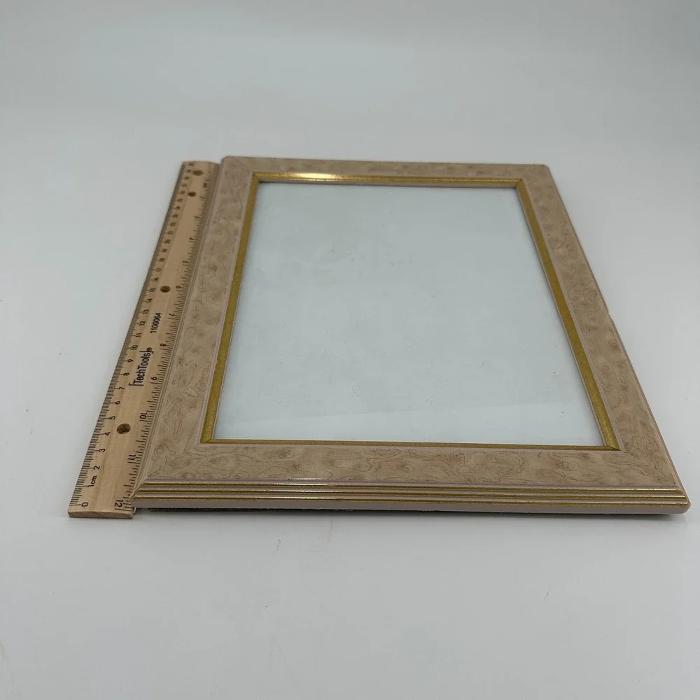 Vintage 8x10 Wood Picture Frame with Gold‎ Trim - Tabletop/Wall Display MCM